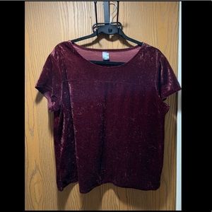 Red Crushed Velvet Top